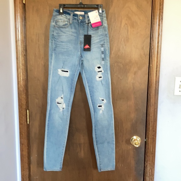 So Skinny jean High rise backed distressed jean with stretch & lycra size 1 / 25 - Picture 11 of 17